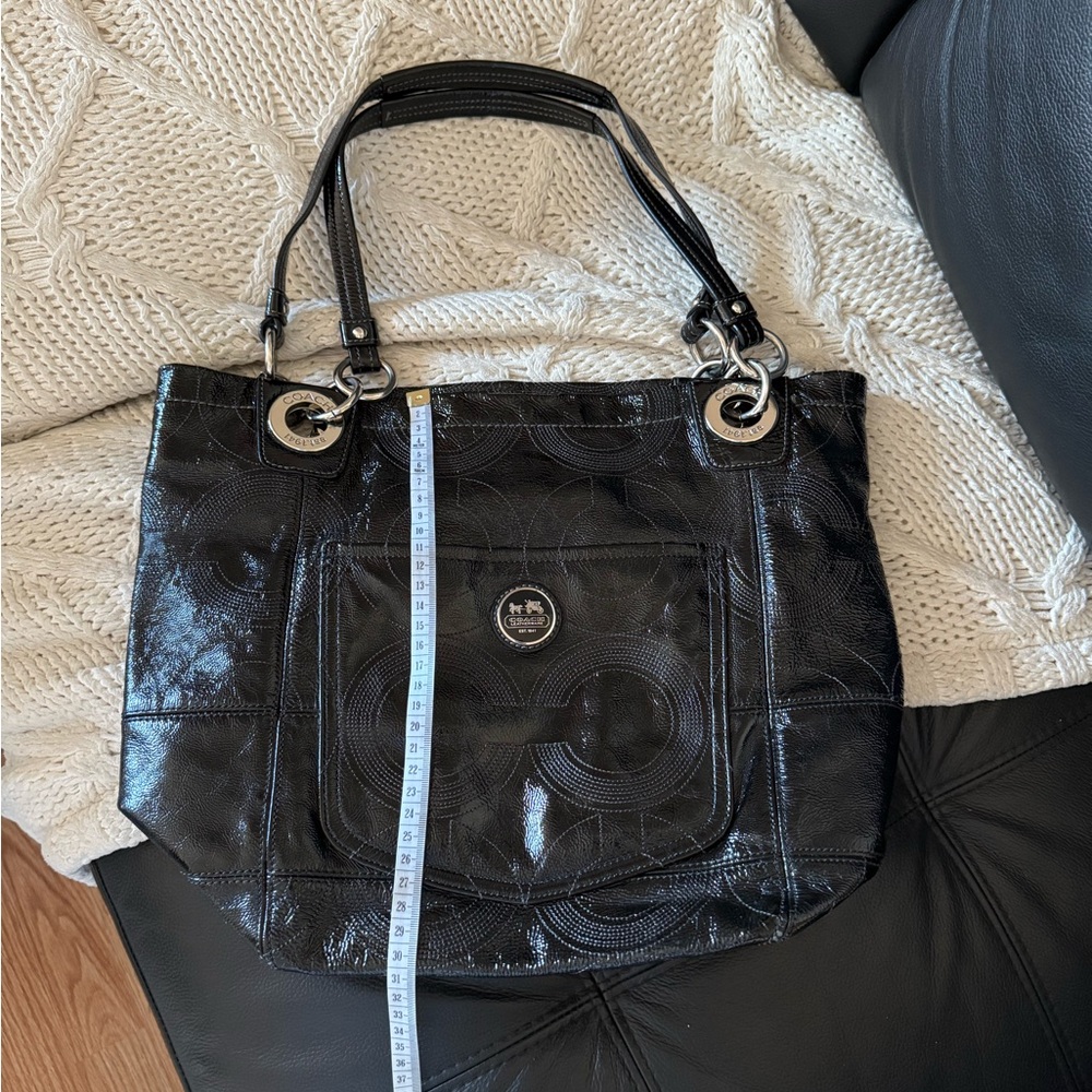 Coach Shiny Black Tote Bag - Picture 8 of 8